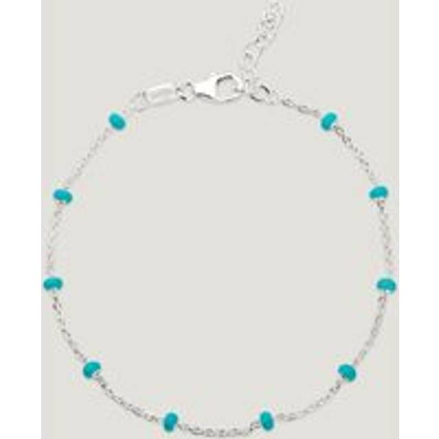 John Greed CANDY Sky Silver Enamel Turquoise Bead Bracelet For Women - blue/silver
