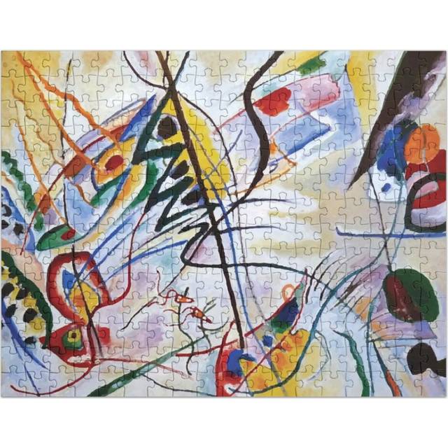 (Violet Wedge, Abstract, Wassily Kandinsky=4149) Jigsaw Puzzle Wooden 300-Piece for Adults Kids Seniors- Home Decor Family Activity Game Wall Art 38x2