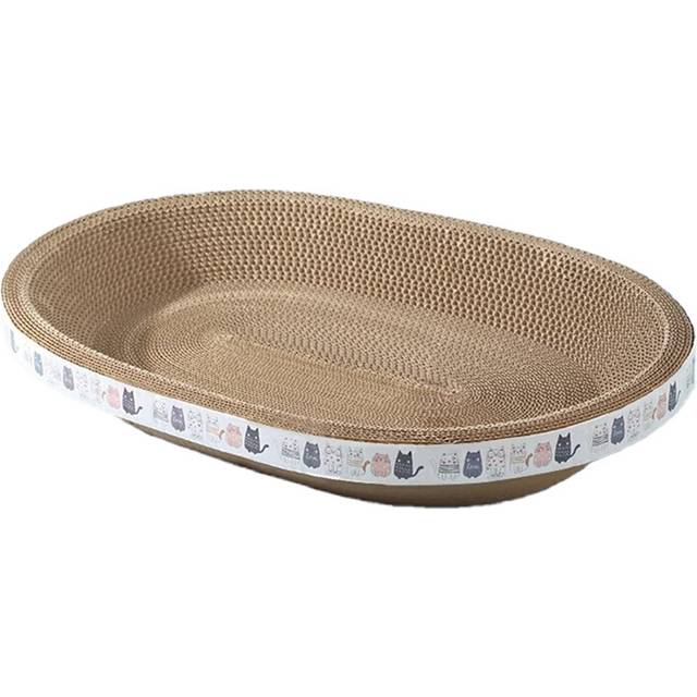 Round Cat Scratcher Bed - Corrugated Cardboard Nest for Grinding Claws & Relaxation, Essential Accessories S