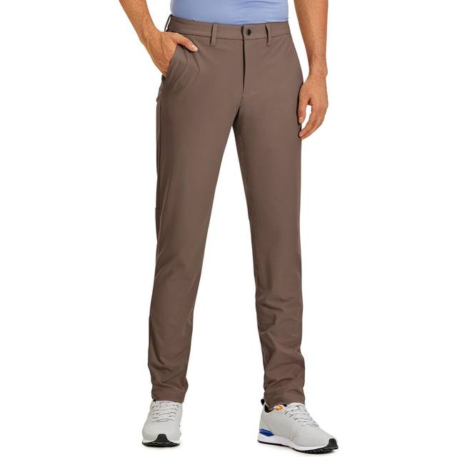 CRZ YOGA Men's All Day Comfy Golf Pants - 34 Quick Dry Lightweight Work Casual Trousers with Pockets Dark Mocha 32W x 34L