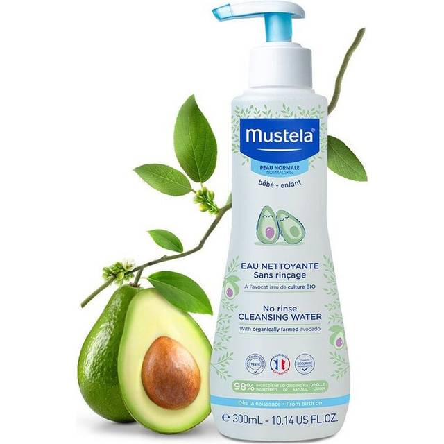 Mustela Baby No-Rinse Cleansing Water For Face & Diaper Area 300ml | Gentle & Safe for Sensitive Skin