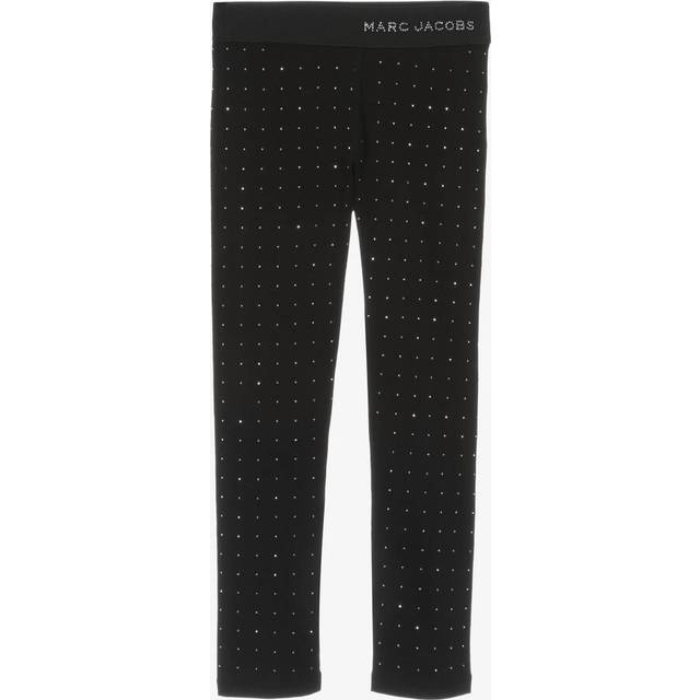 Little Marc Jacobs, Leggings, unisex, Black, 8 Y, Black Rhinestone Logo Leggings
