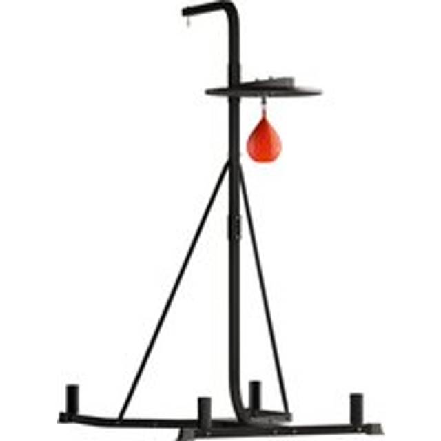 HOMCOM 170-190cm Freestanding Boxing Punch Bag Hanger & Speed Ball Station Platform Hanging Frame Home Gym, Black