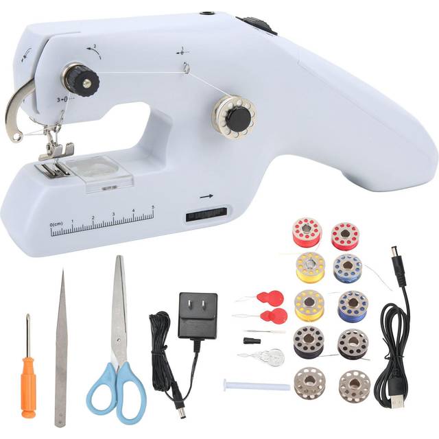 Handheld Sewing Machine Portable Electric Dual Line Sewing Machine with Ergonomic Handle Sewing US PLUG