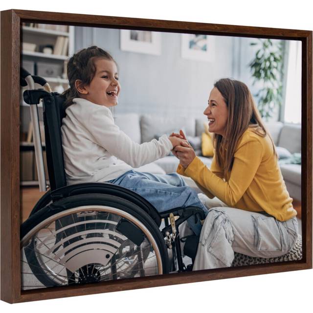 Kate and Laurel Sylvie Custom Printed Framed Canvas Wall Art  20x16 Brown  Personal Canvas Print with Your Photos for Bedroom or Living Room Gallery W