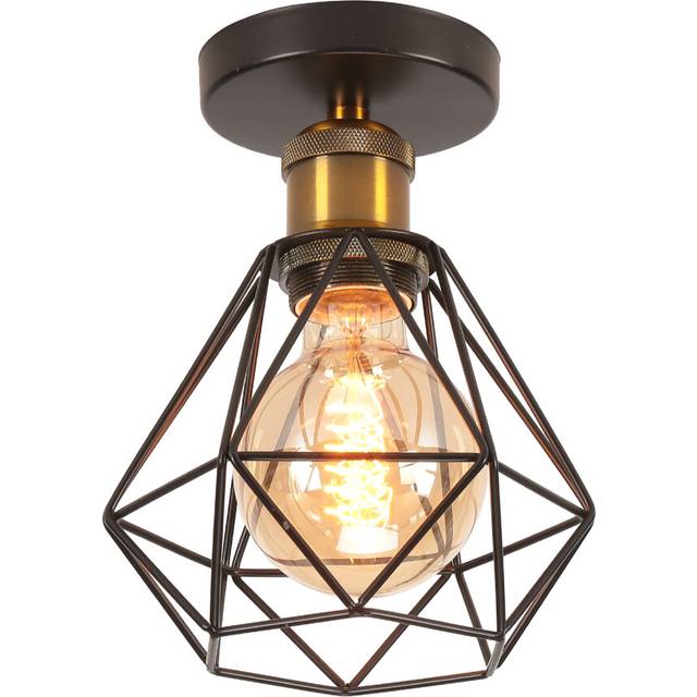 Metal Cage Ceiling Lights Retro Industrial Chandelier Black Creative Indoor Ceiling Lamp For Bar Club