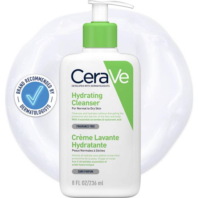 CeraVe Hydrating Cleanser with 3 Essential Ceramides and Hyaluronic Acid for Normal to Dry Skin 236ml