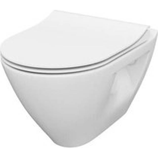 Cersanit - Moduo Wall mounted toilet bowl without rim with softclose seat, White (S701-454-ECO)