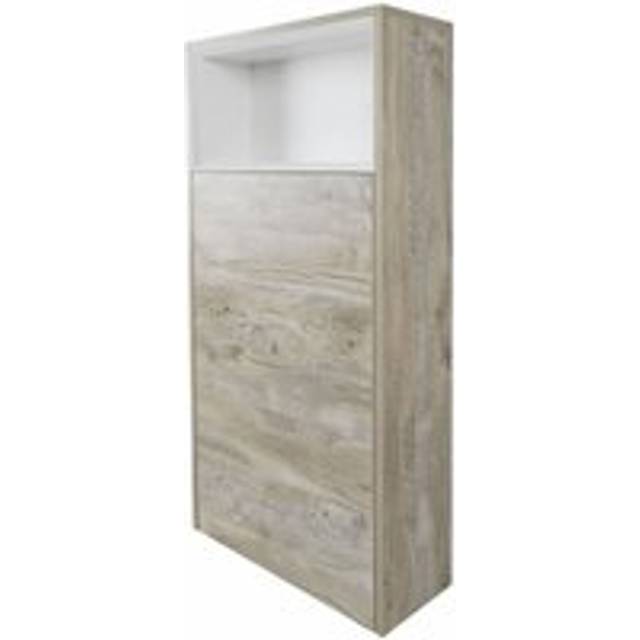 Milano - Bexley - Oak Effect 600mm Floor Standing Open Shelf Bathroom Toilet wc Unit - Light Oak (No led Light)
