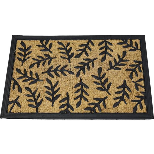 Coir Door Mat Panama Leaves Non-Slip Rubber Backing Heavy-Duty Entryway60x40cm