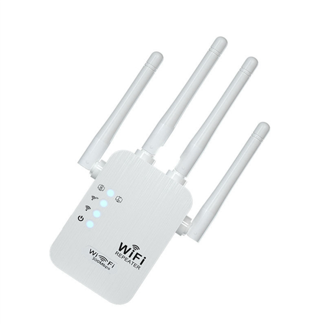 WIFI Repeater 300M Signal Router Booster Home Four-Antenna Network Extender Through-Wall Amplifier EU-Plug