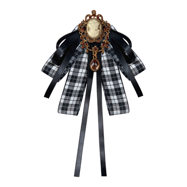 British Retro Preppy Style Brooch Beauty Bow Brooch Bow Tie Women'S Accessories A