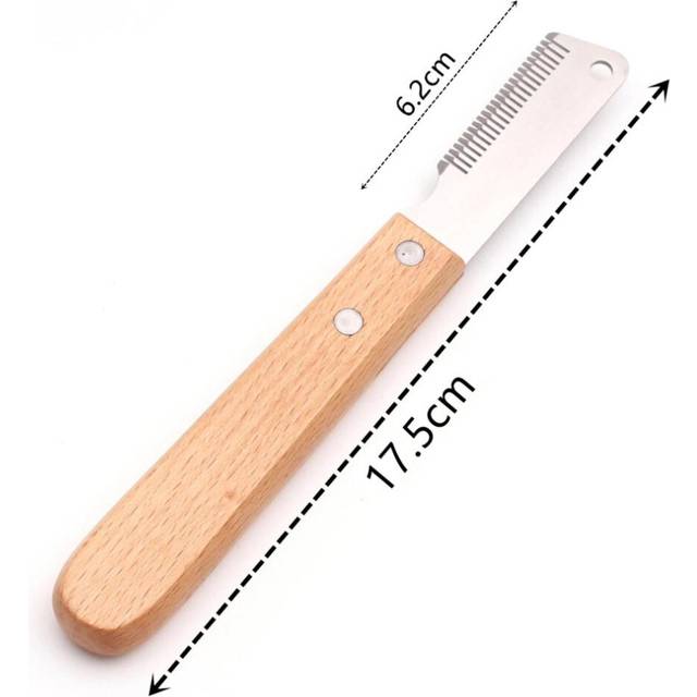 Pet Hair Removal Knife Professional Dog Comb Stainless Wooden Handle Stripping Knife Pet Hair Remover Grooming Brushes Pet Hair Comb