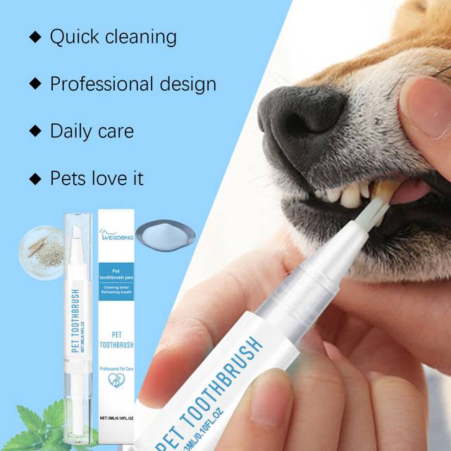 Pet Toothbrush Pen Dog Teeth Cleaning Pen Cat Tartar Remover Care Whitening