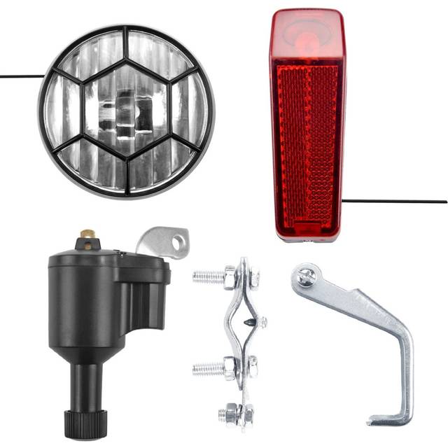 Bike Friction Generator Dynamo Headlight Tail Light Kit 6V 3W