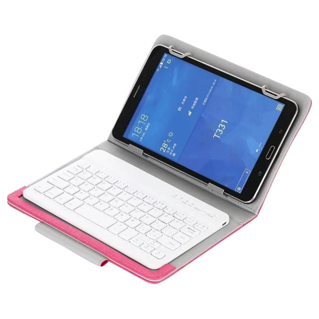 10 Inch Wireless Bluetooth Keyboard with Stand for Rose Red
