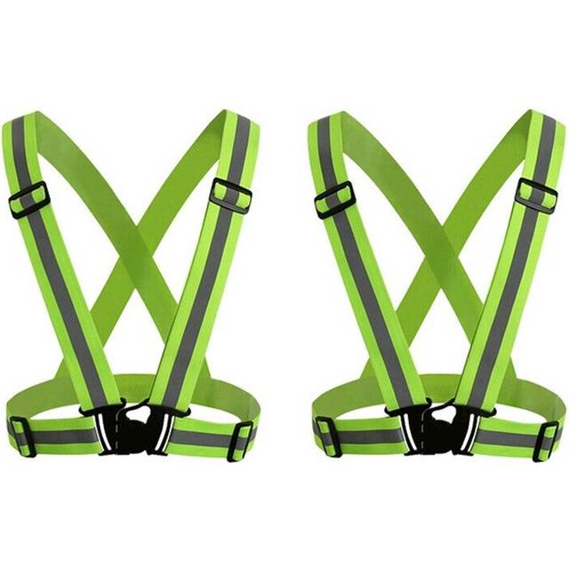 Reflective Vest With High Visibility Bands Tape Green Color Safety Vests