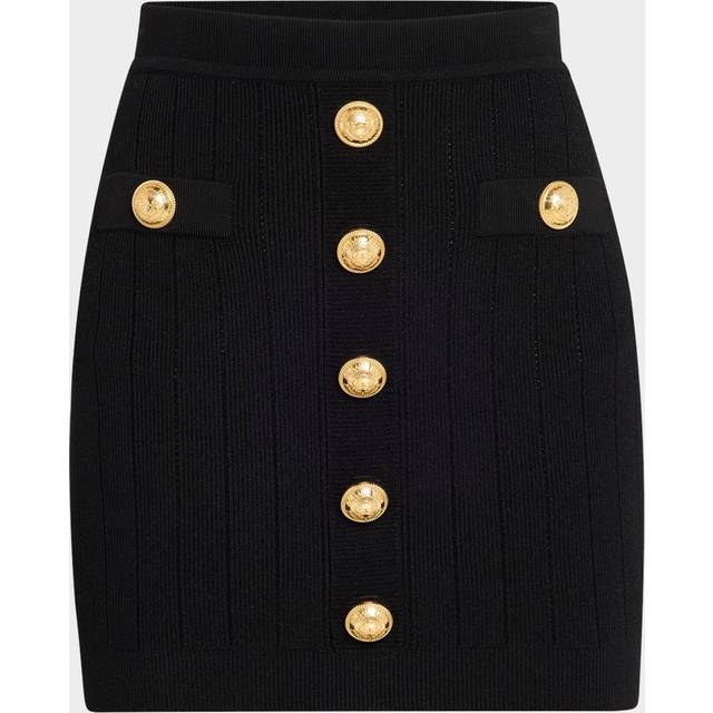 Balmain Knitted Mini Skirt - Black   - 40 FR
