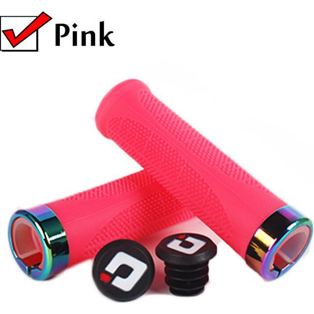 (a-Model 3-Pink) ODI Bicycle Handles Lockable Bike Handlebar Grips Soft Silicone Mountain Bike Grips Shock-absorption Mtb Cuffs with Bar End Plug