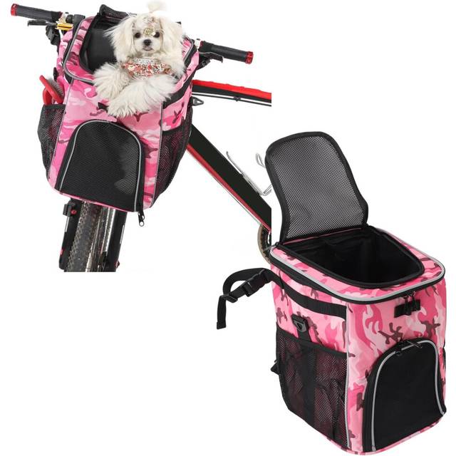 Chronus Removable Dog Bike Basket, Waterproof Pet Carrier w/Pockets