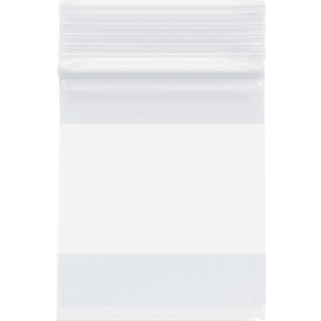 "Plymor 2.5"""""""""""""""" x 3"""""""""""""""" (Pack of 200)  4 Mil with White-Block Heavy Duty Zipper Reclosable Plastic Bags"
