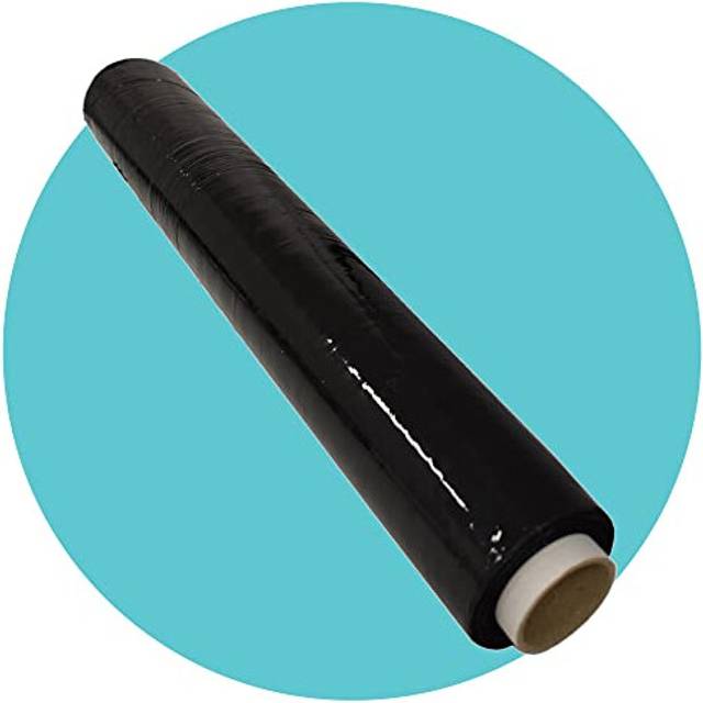 6 Rolls x 400mm Black Pallet Stretch Wrap | Extra Long Roll, Standard Core, 17mu Thick | Shrink Wrap, Cling Film, Plastic Wrap | Packaging for