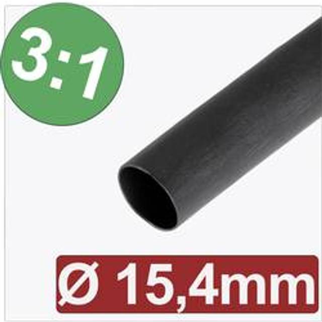 Quadrios 24CA290 Krympslang med lim Svart 15.40 mm 5.13 mm Krympförhållande:3:1 Metervara