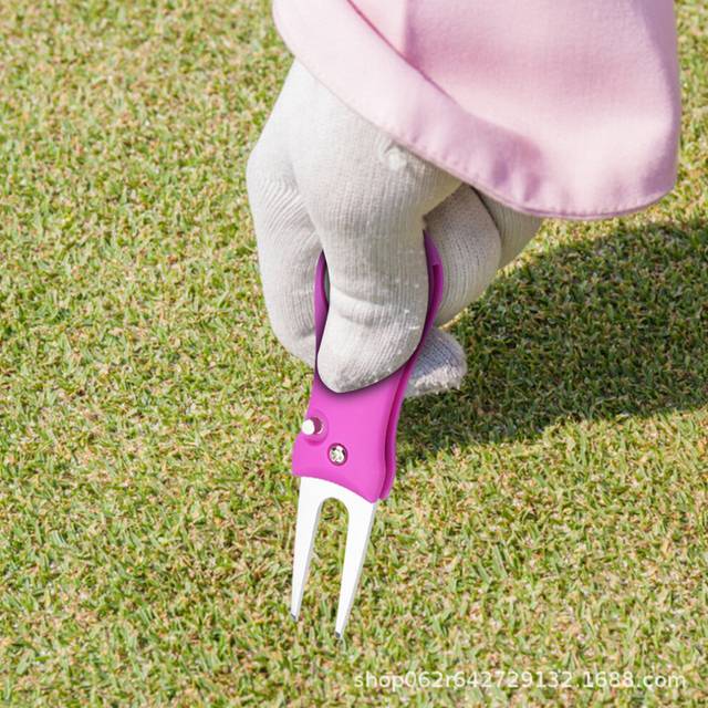 (2-piece set (random color)) Golf green fork foldable ABS plastic handle lawn repair tool golf course accessories