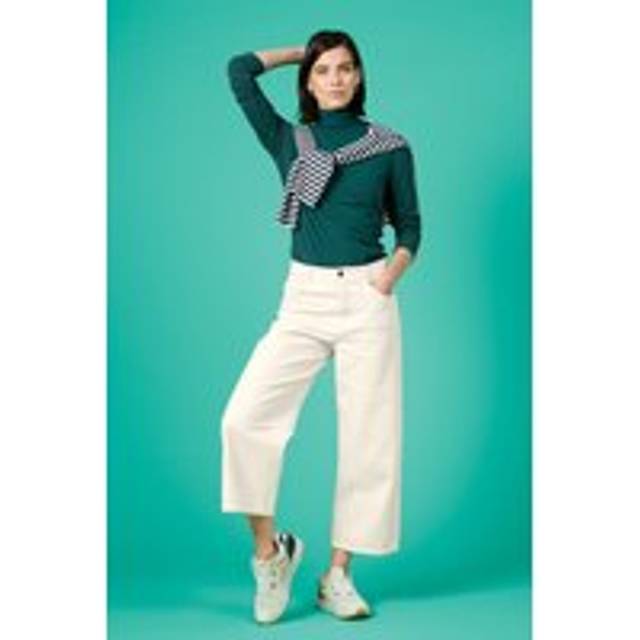Barnes Wide Leg Crop Jeans - Ecru