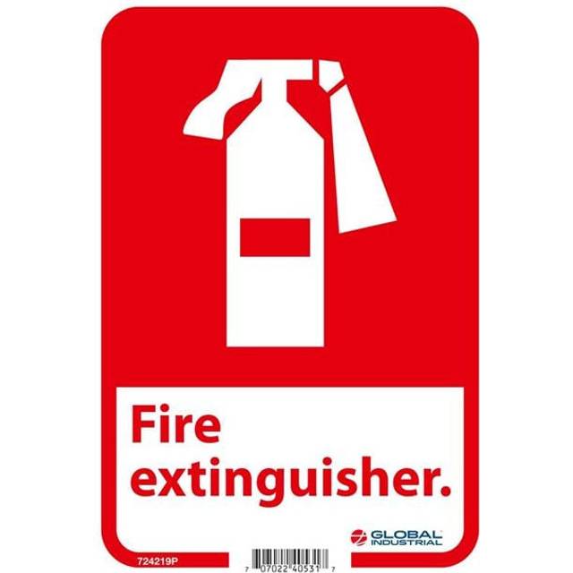 Global Industrial B2332419 Pressure Sensitive Vinyl Fire Extinguisher Sign - 10 x 7 in.