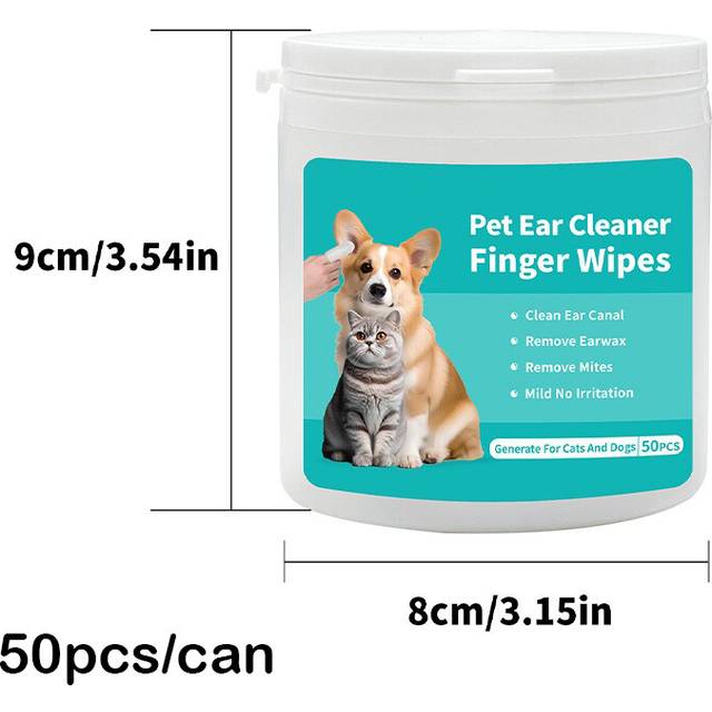Pet cleaning products  Ear cleaning wipes  Ear care fingertips  Ear mite removal