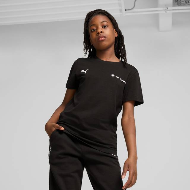 Puma BMW M Motorsport ESS+ Logo Tee Youth, Black, Size 5-6Y, Clothing