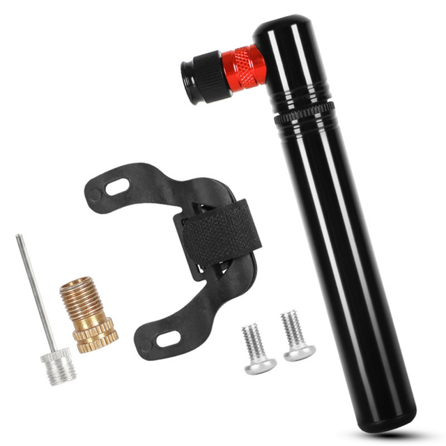 Portable Bike Pumps 130psi Mini Bicycle Pump Tire Inflator for Road Mountain Integrated Valve Black