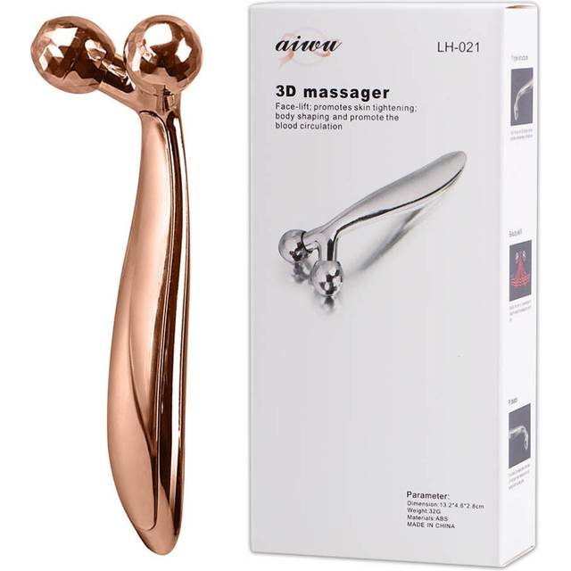 (a-Rose Gold With Box) Face Roller Massager Thin Face Massager 360 Rotate Full Body Shape Y Shape Massagers Aniti Wrinkle Lifting Facial Massage Tool
