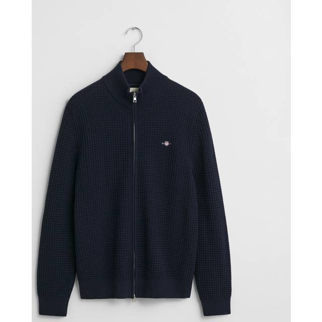 GANT Men Textured Cotton Zip Cardigan (XXXL)