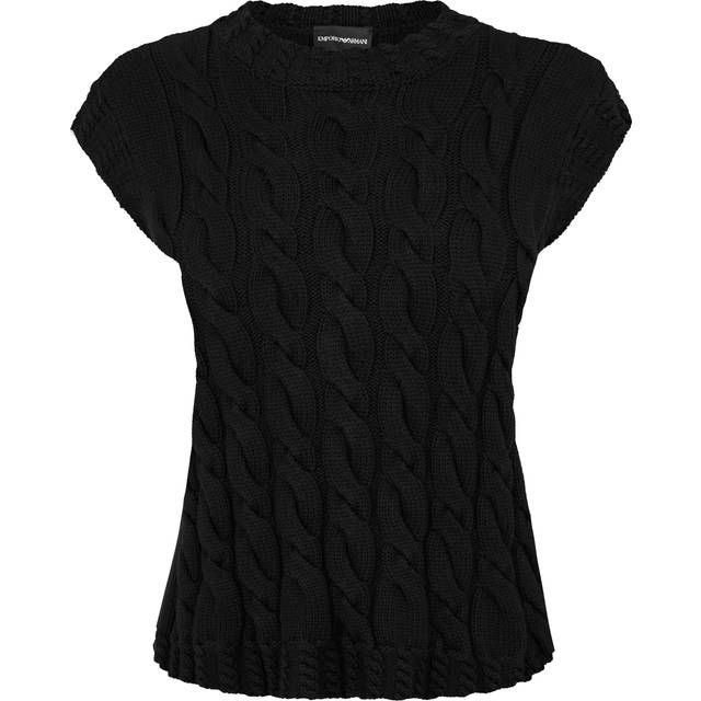 EMPORIO ARMANI Cable Knit Vest - Black