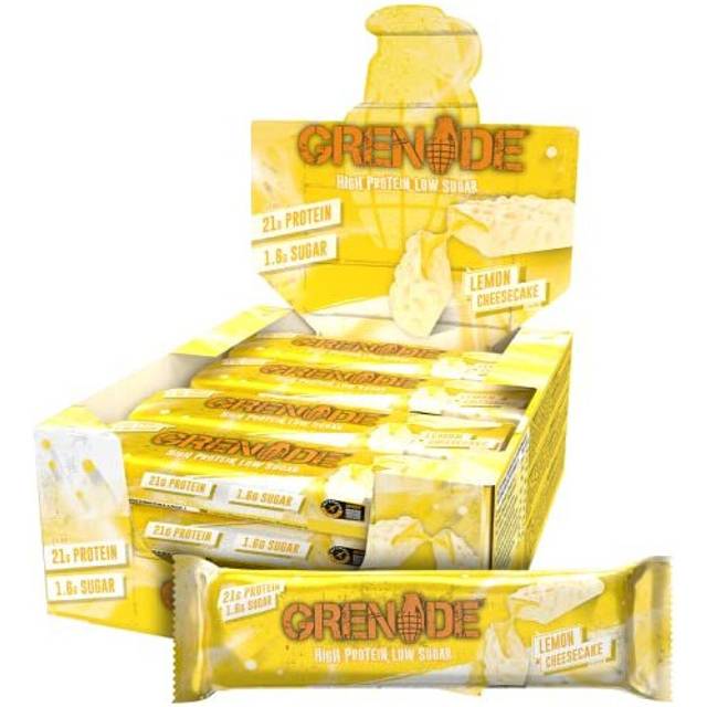 Grenade High Protein, Low Sugar Bar - Lemon Cheesecake, 12 x 60 g
