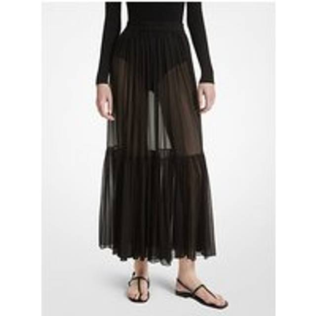 MK Silk Chiffon Skirt - Black - Michael Kors