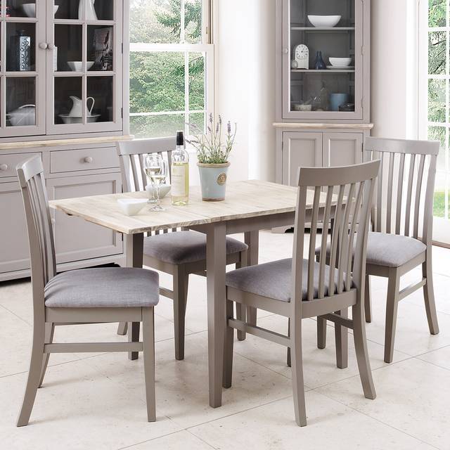 Bayou Folding Dining Set with 4 Chairs - Dove Grey