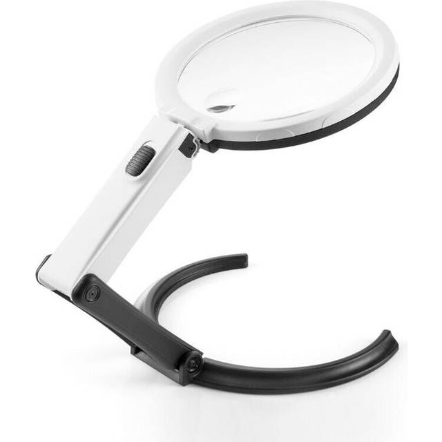 2X 5X Table Magnifier LED Lighted Magnifying Glass Lamp Big Lens Desktop Magnifier