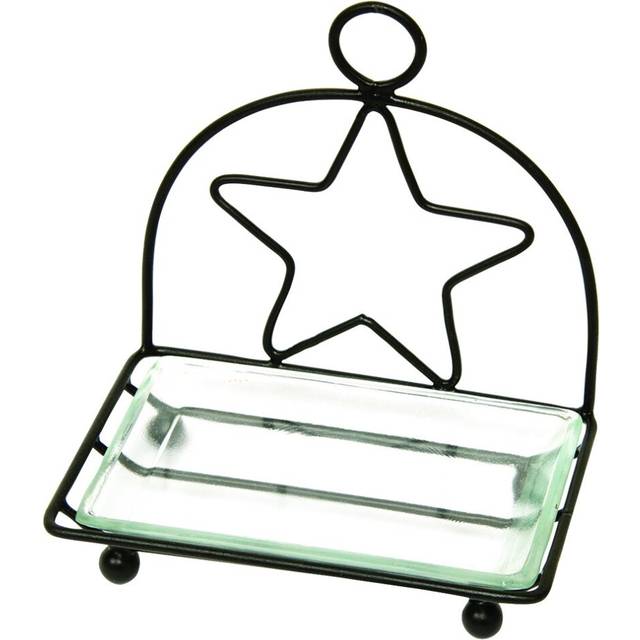 "CWI Gifts 5.5""""""""x5"""""""" Black Star Soap Dish"