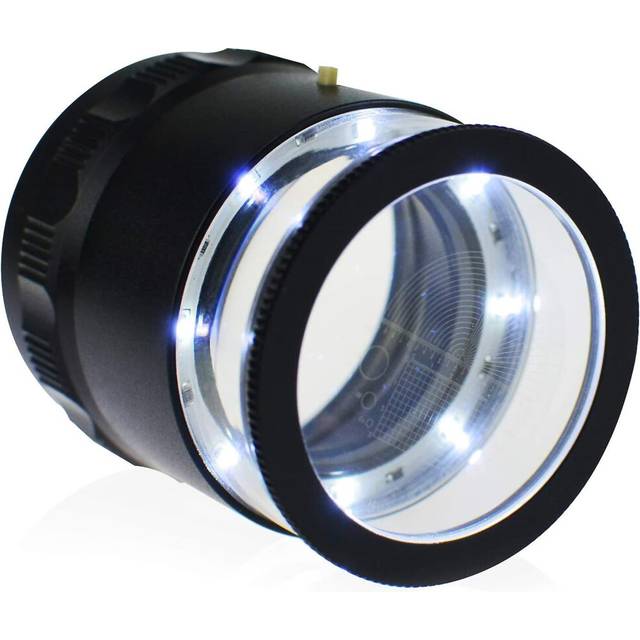 10X Illuminated Jewelers Magnifier Measuring Scale, USB Rechargeable 6 LED Lights, 25-27mm, Suitable for Jewelry Coins