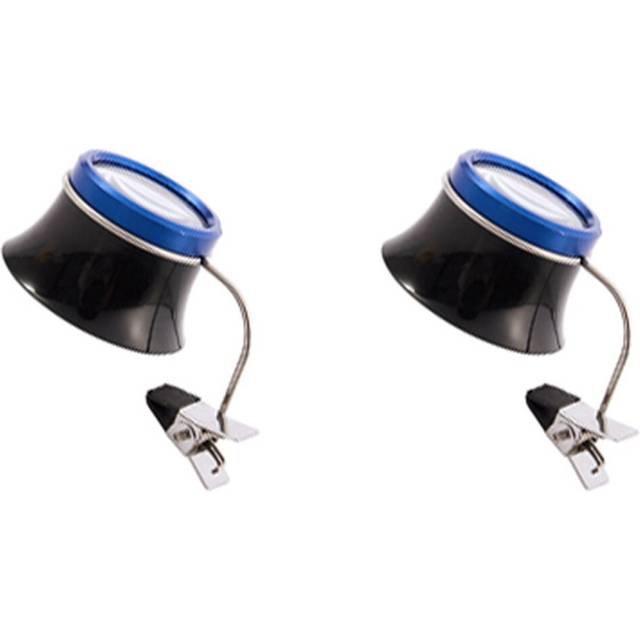 2Pcs 5X Clip-on Eye Loupe Eyeglass Magnifier Magnifying Glass Lens for Repair Work