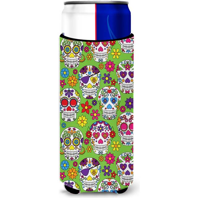 Caroline's Treasures Day of The Dead green Michelob Ultra Hugger For Slim Cans  Slim Can  Multicolor