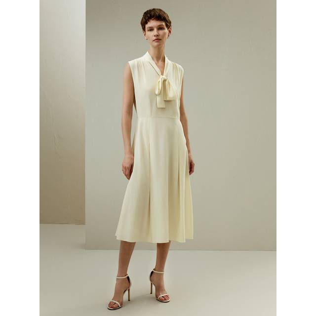 Lilysilk Silk Dress 100% Cr¨ºpe De Chine Silk Classic Vintage Style Suitable For Both Work And Everyday Wear UK White UK 8