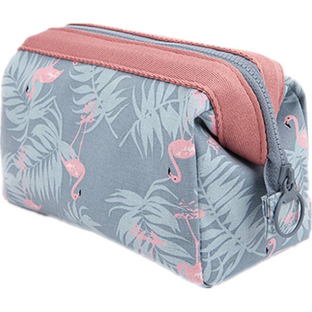 2 Pcs New fashion cosmetic bag Women waterproof Flamingo makeup bags travel organizer Toiletry Kits Portable makeup bags Beautician