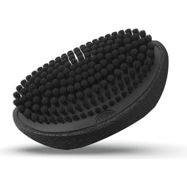 Olivia Garden Barber Palm Wave Brush  Black Cushion with Vegan Boar Bristles  Recycled ABS in Black Crackle Soft-Touch Finish