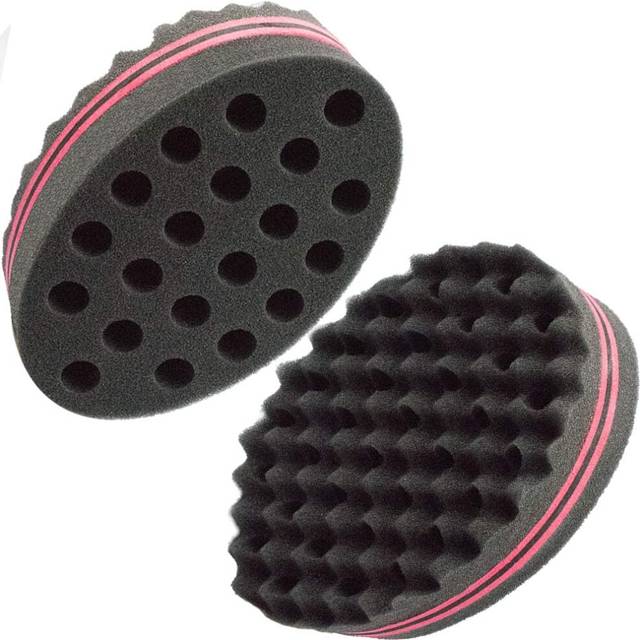 Hair Magic Twist Sponge Two Sides Dread Afro Coil Barber Sponge for Curl Curling Sponge Brush Men and Women Foam Wave Sponge Big and Small Holes for B