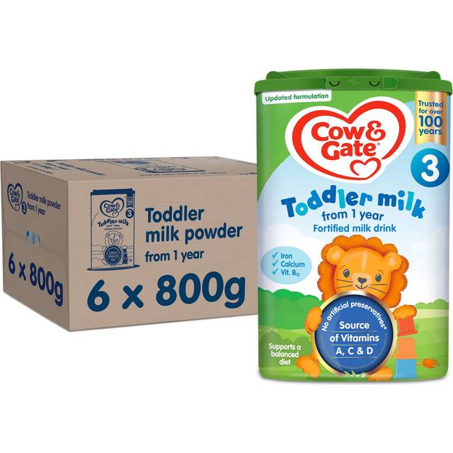 Cow & Gate 3 Toddler Baby Milk Powder Formula, 1-2 Years, 800 g (Pack of 6)