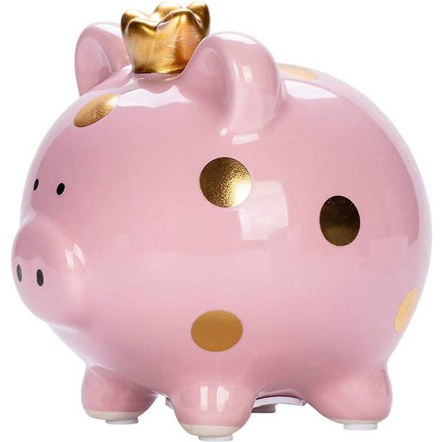(As show, One size) Piggy Bank for Girls, Small Ceramic Toddler Money Saving Bank for Boys, Porcelain Decor Coin Box, Little Decoration Pig Money Cont